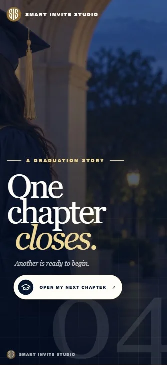 The Next Chapter invitation design concept