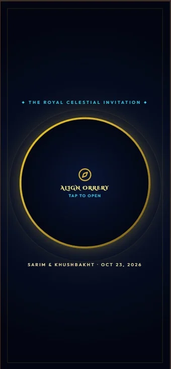 Celestial Gold invitation design concept